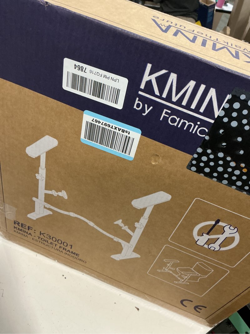 Condition photo showing New/Like New for kmina - toilet safety rails for seniors (330 lbs), frame with arms, adjustable height and width, grab bars