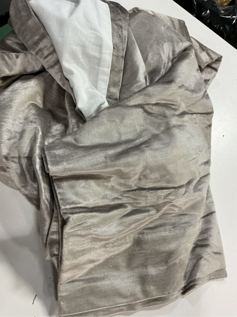 Condition photo showing Good Condition for quince, european luster velvet curtain(48”x96”) single panel/slate