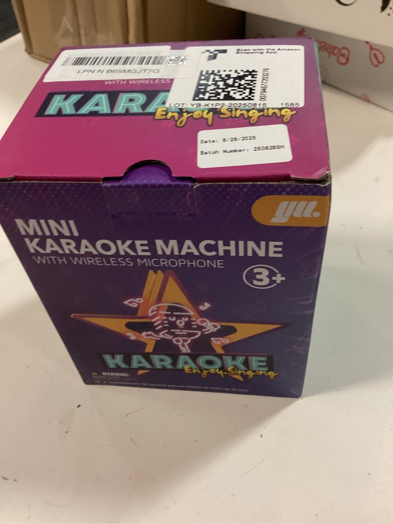 Condition photo showing New/Like New for Mini Karaoke Machine for Kids Adults, Portable Bluetooth Speaker with 2 Wireless Mics, Birthday Valentine's Gifts Toys for Girls Ages 3, 4, 5, 6, 7, 8, 9, 10+ Years Old Home Family Party (P-Ink) Pink