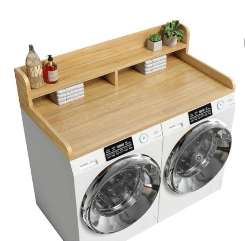 corbyles 2-tier washer dryer countertop with 2.75" h edge rails, 58" w x 28" d laundry countertop fo