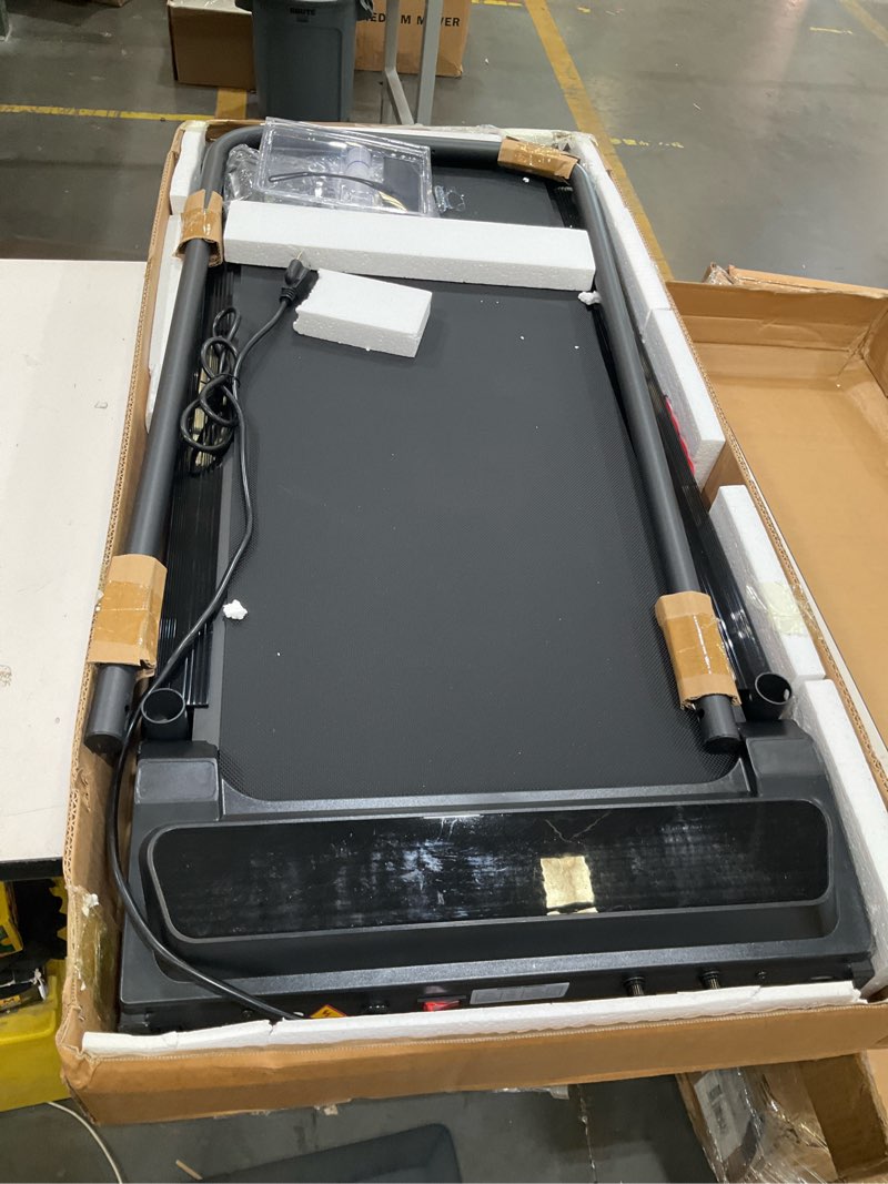 Condition photo showing Good Condition for portable walking treadmill with handle bar, 3.0hp mini walking pad treadmill with incline, 0.6-7.6mph compact treadmills for home small, 350lbs small treadmills for exercising black-a1