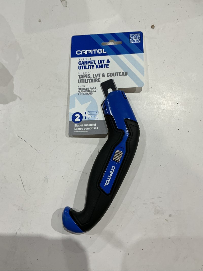 Condition photo showing As Is for capitol 0.6mm 2-blade utility knife with on tool blade storage