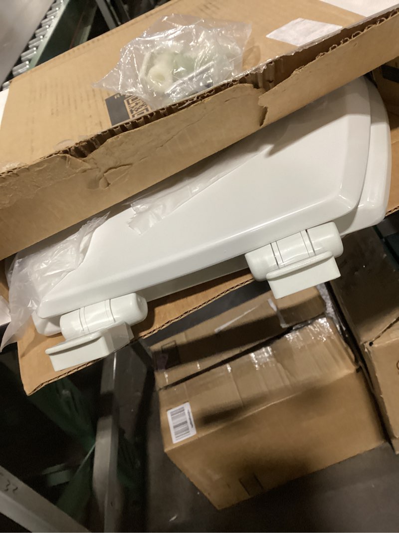 Condition photo showing Good Condition for Mayfair Cassel Slow Close Toilet Seat, Easy Clean, Non Slip Premium Wood Seat, Easy Install, Made in USA, Elongated, White Elongated 1 - Toilet Seat