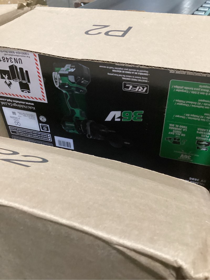 Condition photo showing Good Condition for Metabo HPT 36V MultiVolt™ Cordless Brushless 1/2" Hammer Drill Kit, Power Drill Kit with Lithium-Ion Metabo Batteries , Case and Charger, Compact Lightweight Power Tool, DV36DC DV36DC Only