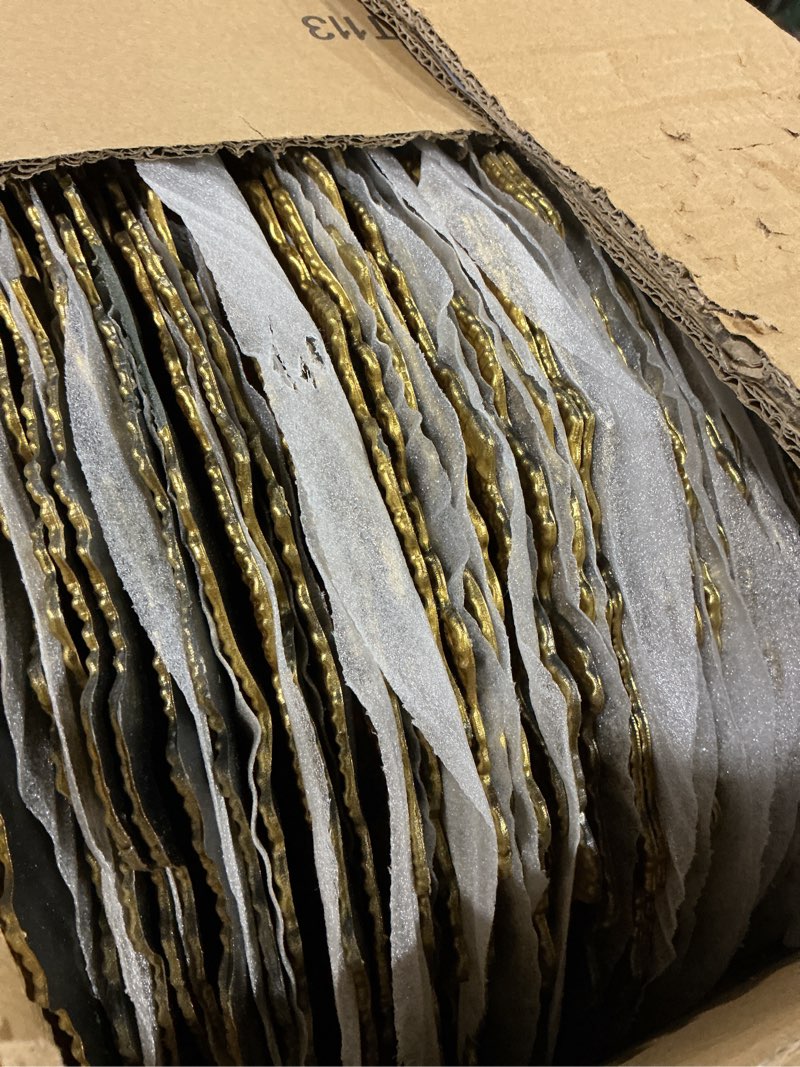 Condition photo showing Good Condition for EI 50pcs Gold Charger Plates,13 Inch Charger Plates Bulk,Round Ruffled Rim Chargers for Dinner Plate,Table Chargers for Wedding,Party 50pcs Gold Coral