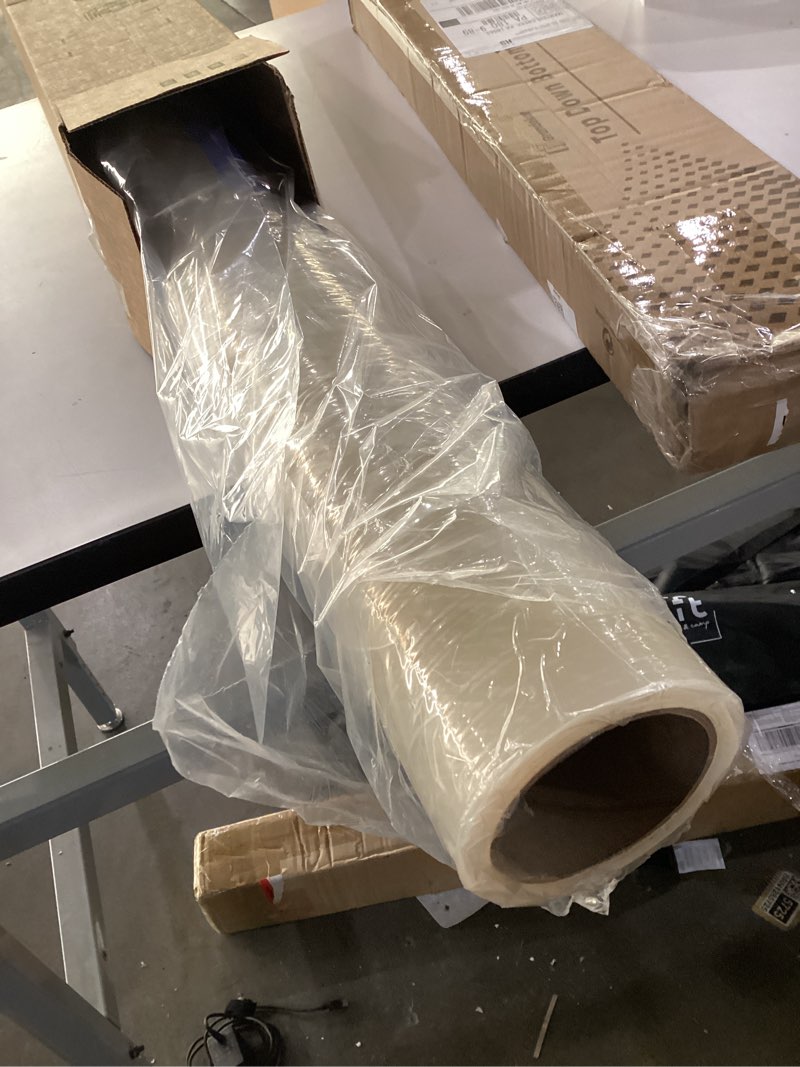 Condition photo showing New/Like New for TapeManBlue Carpet Protection Film 36" x 200' roll. Made in The USA. Easy Unwind, Clean Removal, Strongest and Most Durable Plastic Carpet Protector. Clear, Self-Adhesive Surface Protective Film.