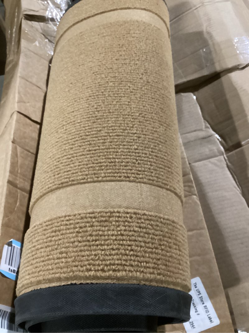 Condition photo showing Good Condition for olanly front door mat indoor outdoor entrance, waterproof all-season, all-weather doormat, sturdy natural rubber, fade resistant, low profile, easy clean patio porch entryway mat, 71x23, light borwn light brown classic border rectangular 71" x 23"