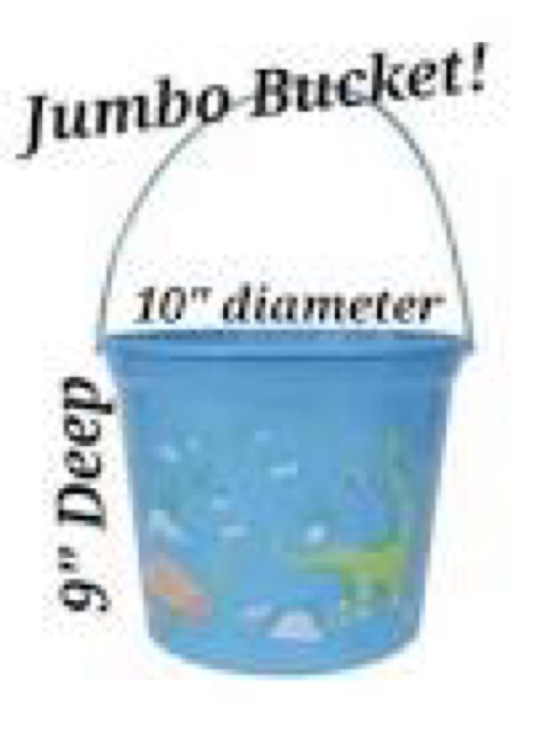 (Case of 16 PCs) 7.5\"x9.5\" Round Plastic Decorative Easter Bucket Underwater Scene - Spritz