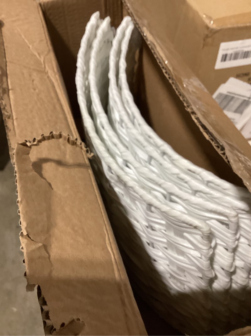 Condition photo showing As Is for Christmas Tree Collar, 24in Round Farmhouse Christmas Tree Collar, Christmas Tree Skirt for Artificial Christmas Trees Decoration (White)