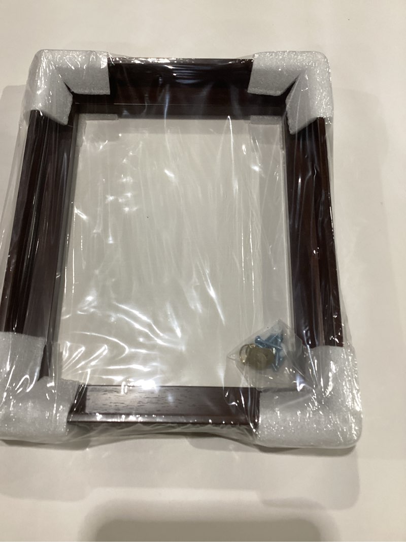 Condition photo showing New/Like New for Canvas Floater Frame for 1” to 1 1/4” Deep Gallery-Wrapped Canvas, Modern Wood-Look Floating Frame for Finished Wall Art, Oil Paintings for Gallery Bedroom Studio, Made in USA?(Dark Brown,11x14inch) Dark brown 11L" x 14W"