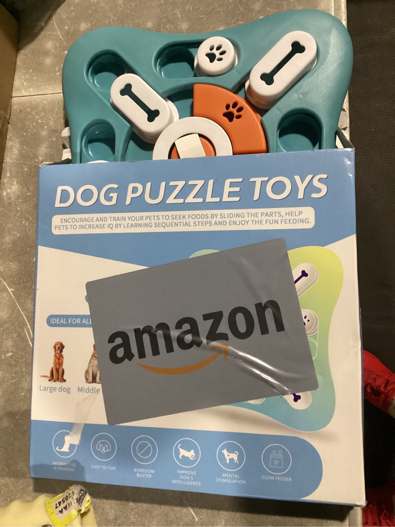 Condition photo showing New/Like New for interactive dog treat puzzle toys for iq training & mental stimulating,fun slow feeder,large medium small dogs enrichment toys with squeak design s-level 2