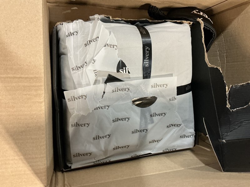 Condition photo showing New/Like New for silvery silver infused bed sheets set model 2 (gray, split king) gray split king