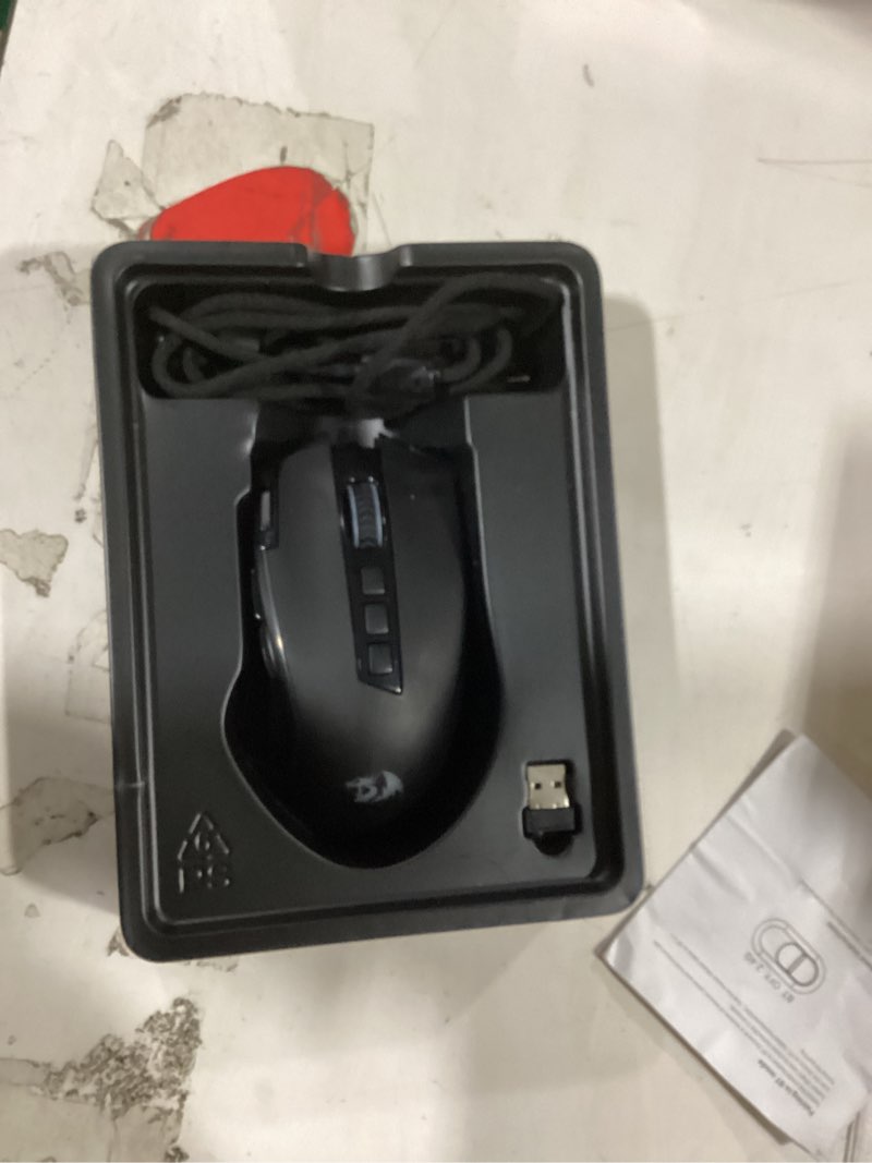 Condition photo showing Good Condition for redragon m612 pro rgb gaming mouse, 8000 dpi wired/wireless optical mouse with 9 programmable buttons & 7 backlit modes, bt & 2.4g wireless, software supports diy keybinds rapid fire button black wireless