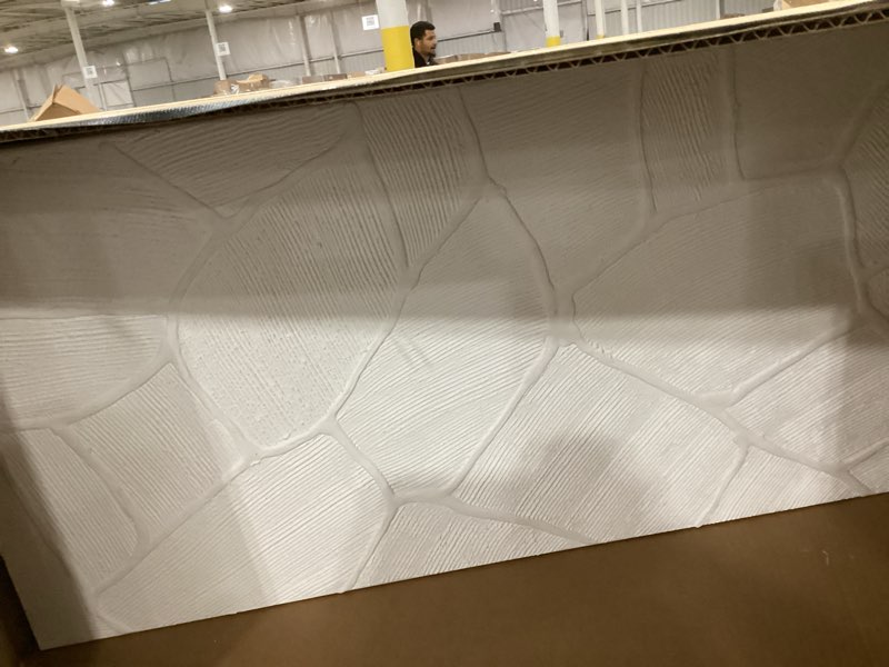 Condition photo showing Good Condition for DNIEOTU Hand Painted Abstract Wall Art for Living Room, White Textured Canvas Artwork Wall-Decor for Bedroom, Modern Minimalist Geometric Paintings for Hallway Office, Size 40 x 20 Inches ABSTRACT-57[P] 40L" x 20W"