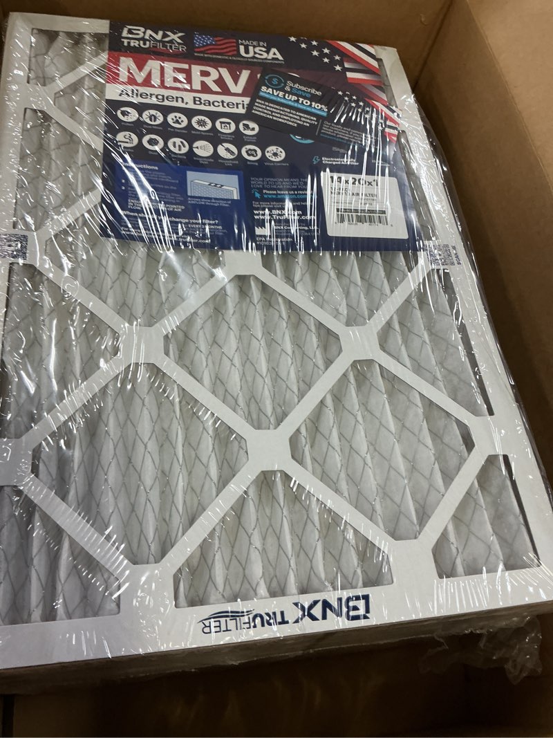 Condition photo showing New/Like New for BNX TruFilter 10x10x1 Air Filter MERV 13 (6-Pack) - MADE IN USA - Electrostatic Pleated Air Conditioner HVAC AC Furnace Filters for Allergies, Pollen, Mold, Bacteria, Smoke, Allergen, MPR 1900 FPR 10 MERV 13 10x10x1 6-Pack