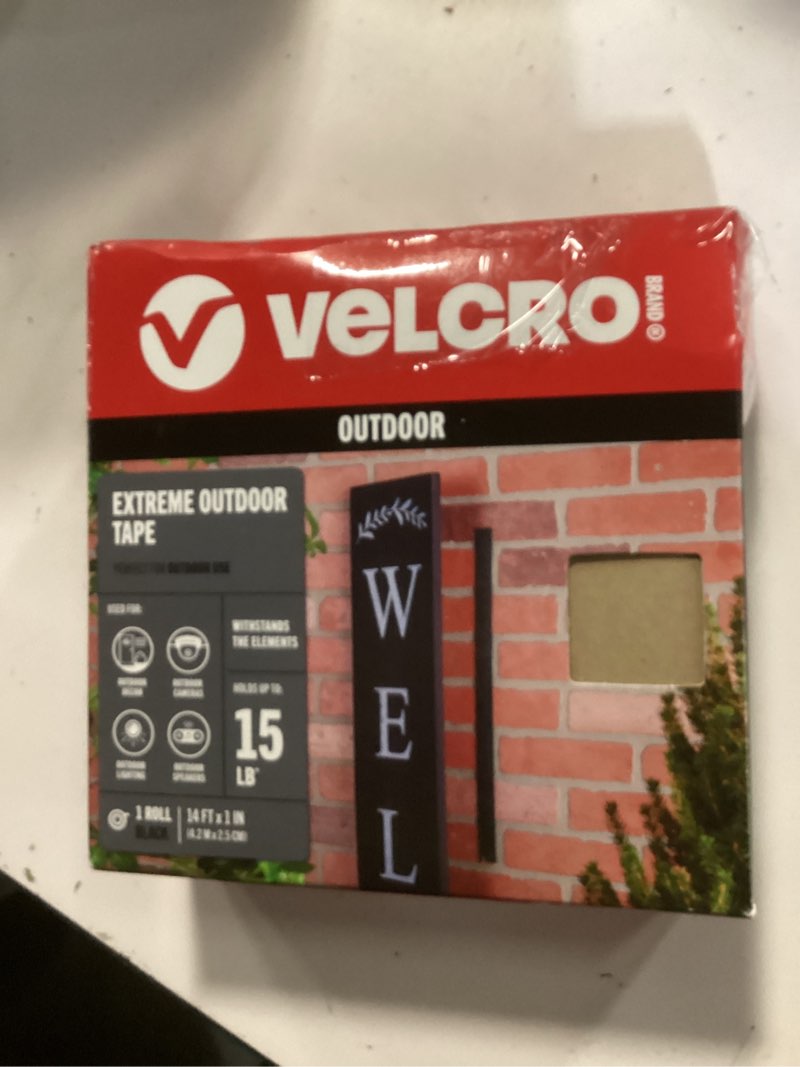 Condition photo showing New/Like New for VELCRO Brand Extreme Outdoor Double Sided Mounting Tape Holds up to 15 Pounds on Brick or Other Rough Surfaces UV and Weather Resistant 14Ft Heavy Duty Roll 14ft x 1in Extreme Outdoor Mounting Tape