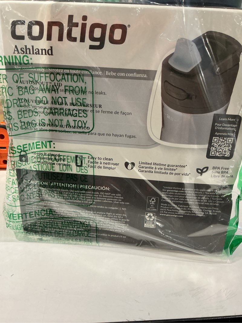Condition photo showing New/Like New for contigo ashland 2.0 autospout water bottle, 24 oz, 2-pack, blueberry; agave 2-pack blueberry & agave 24 ounces