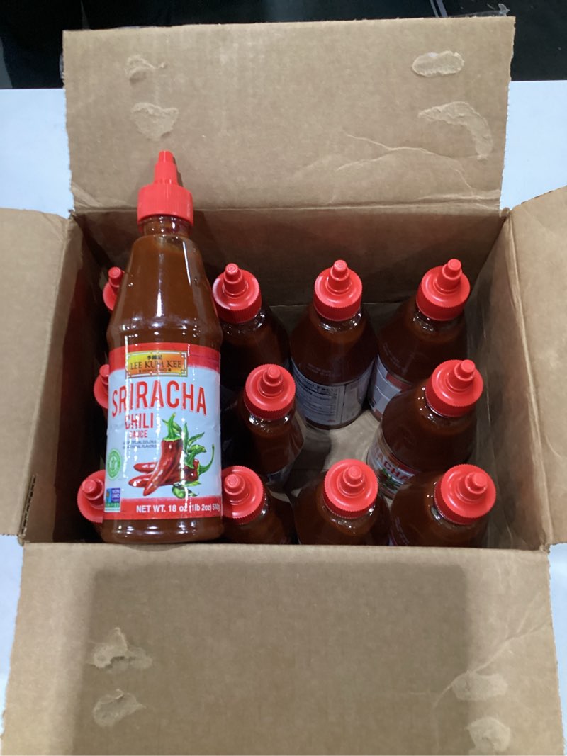 Condition photo showing Good Condition for Lee Kum Kee, Sauce, Sriracha Chili, Size - 18 OZ, Pack of 12