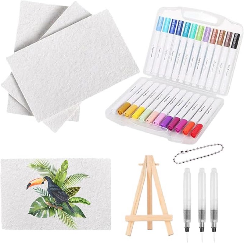 magical foam texture painting set, 3d art foam magic foam texture painting 3d drawing magics canvas sponge, diy bubble drawing pens art supplies(with 10pcs papers and 12color pens)