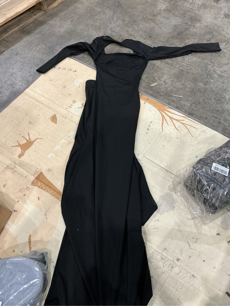 Condition photo showing Good Condition for bhome maternity photoshoot dress long sleeve sexy cut-out backless maternity maxi gown photography outfits midium black