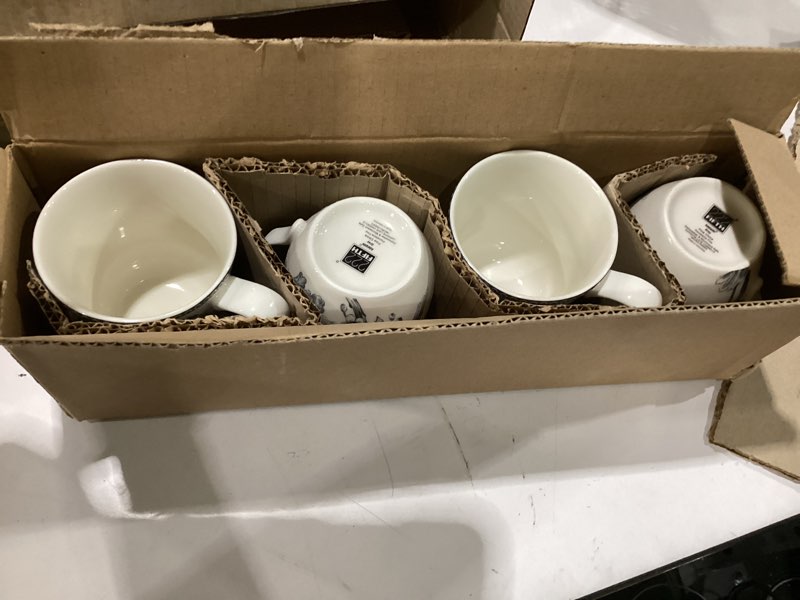 Condition photo showing Good Condition for adelaide 16-piece casual white and grey porcelain dinnerware set (service for 4)