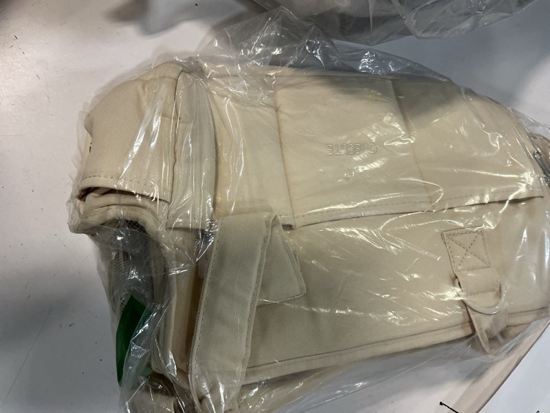 Condition photo showing Good Condition for dog purse carrier for small dogs rabbit cat with large pockets, cotton bag, dog carrier soft sided, collapsible travel puppy carrier (beige, 13.6" l x 6.5" w x 10" h) 13.6"l x 6.5"w x 10.0"h beige