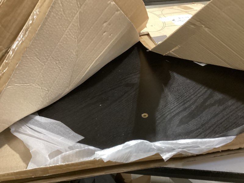 Condition photo showing As Is for VASAGLE MAEZO Collection - Round Coffee Table, 2-Tier Center Table with Storage, Tapered Legs, Curved Transitions, 31.5 Dia. x 17.7 H Inches, Easy Assembly, for Living Room, Charcoal Gray ULCT243B22