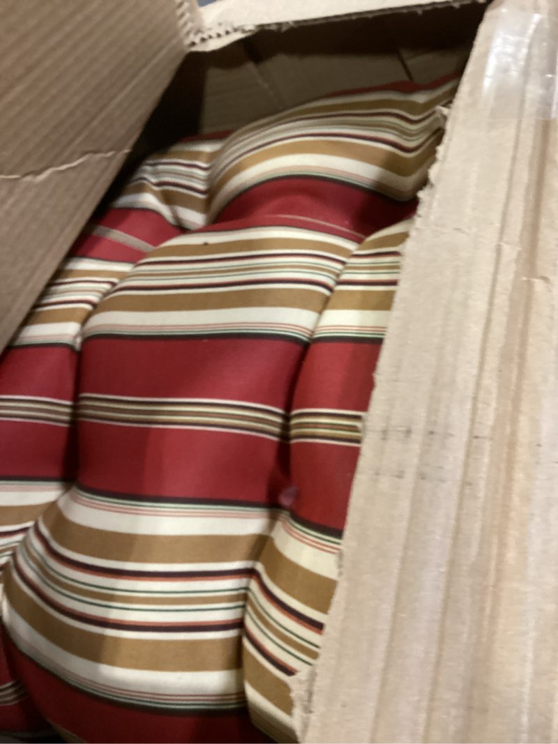 Condition photo showing As Is for greendale home fashions 44-inch outdoor swing/bench cushion, 1 count (pack of 1), tuscan stripe