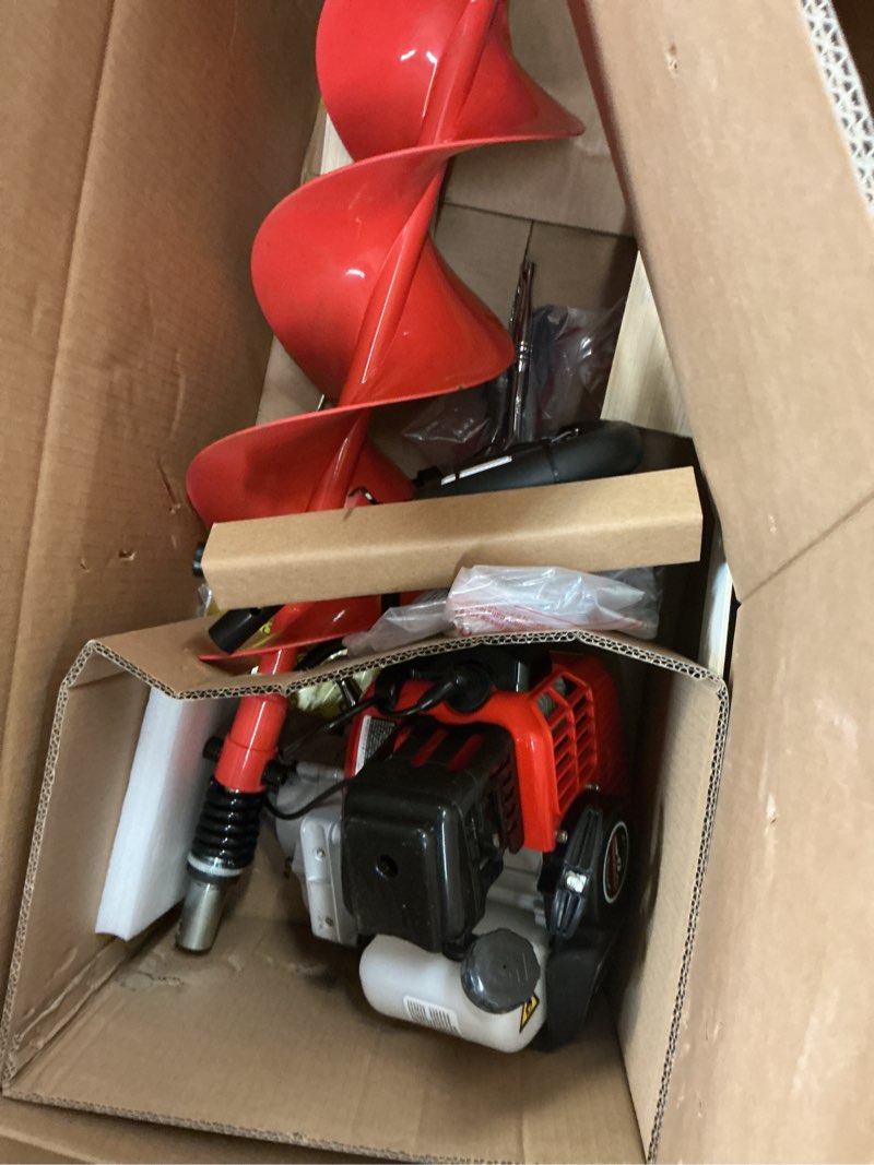 Condition photo showing As Is for  43-cc 1-man auger powerhead with 8-in bit(s) included