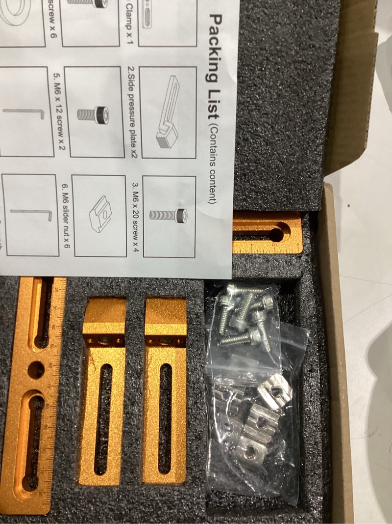 Condition photo showing Good Condition for cnc workpiece positioning fixture, cnc vise/cnc clamps for t-slot & perforated tables - woodworking fixture with repeatable positioning side clamping, cnc machining, engraving, and diy projects