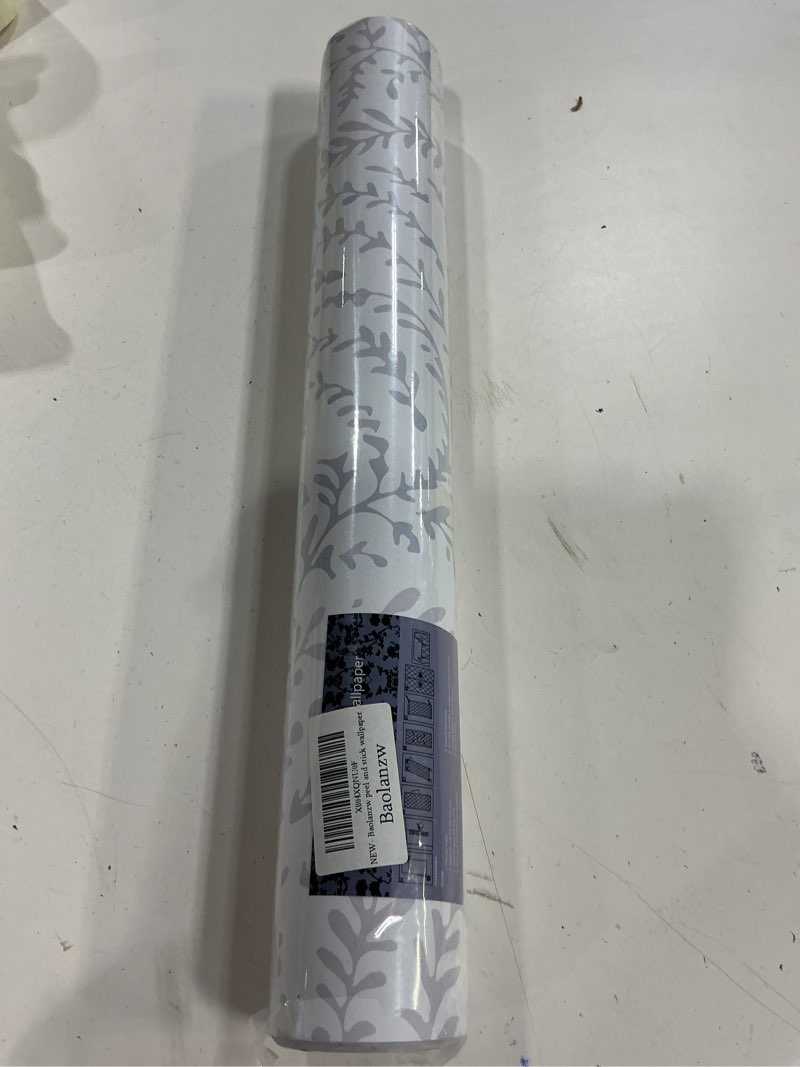 Condition photo showing New/Like New for botanical peel and stick wallpaper vintage blue contact paper leaf boho removable wallpaper (blue, 17.3"x 472.44") blue 17.3"x 472.44"