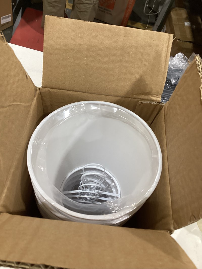 Condition photo showing New/Like New for Set of 6 Clip-on Mini Chandelier Lamp Shades,3.5" x 5.1" x 5.5",Small Barrel,Handmade,Traditional Decorative,Natural Linen Lamp Shade,Modern European Style Bell Shade (White) White Small, 6Pack 5.1"W x 5.5"H