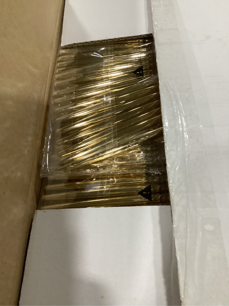 Condition photo showing Good Condition for rubtlamp 200pcs clear gold dessert plates with plastic gold forks, 100pcs 7.5inch plates for appetizers,100pcs 7.8inch premium forks disposable, cake platos disposable for wedding