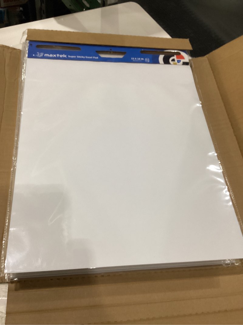 Condition photo showing New/Like New for maxtek Chart Paper 15"x18", Large Sticky Easel Pad with 8 Packs, 240 Sheets, Upgraded Big Anchor Flip Chart Paper with Super Sticky Back, Self-Stick Paper for Walls & Easels 15x18 In 8 Pack
