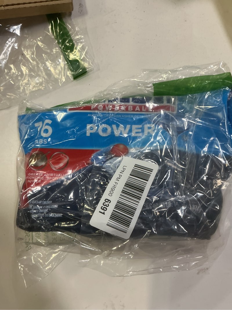 Condition photo showing As Is for ( incomplete missing some piece ) Finish Power Dishwasher Pods, No Pre-Rinse Dishwasher Detergent Soap For Deep Clean & Shine with Degreasing Power, 76 Count 76 Count (Pack of 1)