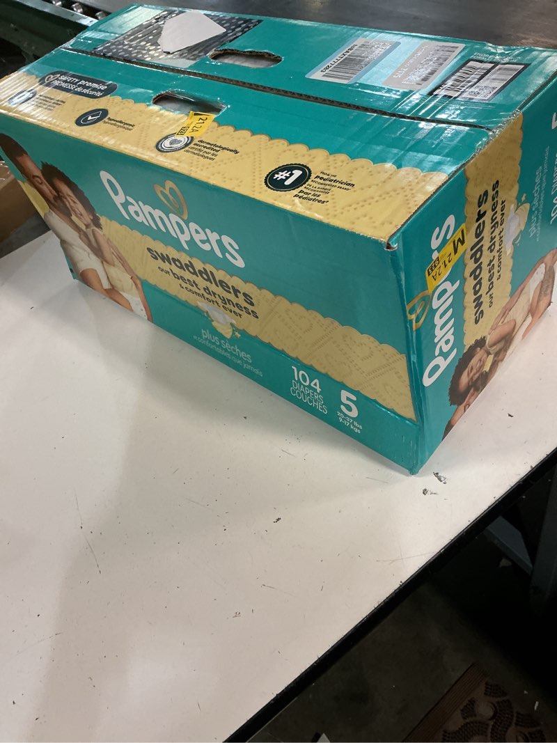 Condition photo showing New/Like New for pampers baby diapers - swaddlers - size 5, 104 count, ultra absorbent disposable infant diaper size 5 104
