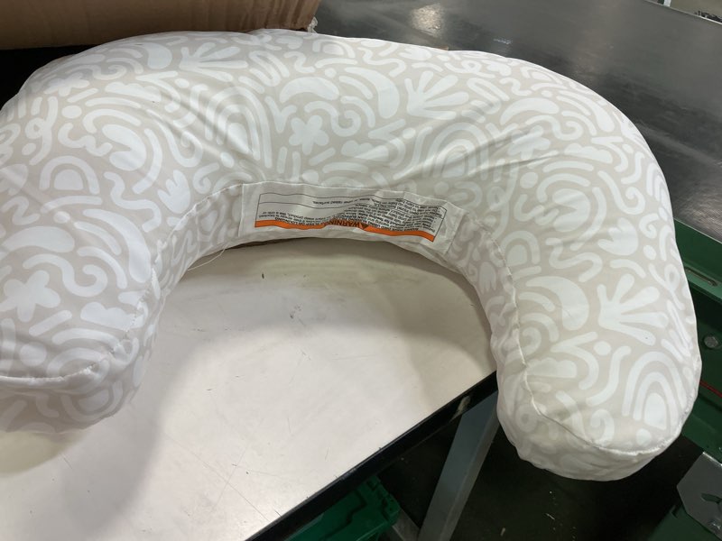 Condition photo showing Good Condition for Boppy Nursing Pillow - Ergonomic Bottle & Breastfeeding Pillow with High, Firm, Large Area, Water-Repellent Cushion with Washable Cover; Baby Safety Alliance Verified - Cream Retro Squiggles New Nursing Pillow Cream Retro Squiggles