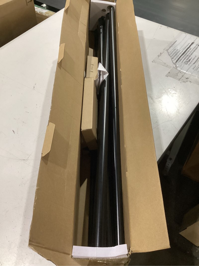 Condition photo showing Good Condition for kamanina 1 inch double curtain rods 66 to 120 inches (5.5-10 feet), heavy duty adjustable double curtain rod for windows, black drapery rods with end caps black 66-120"