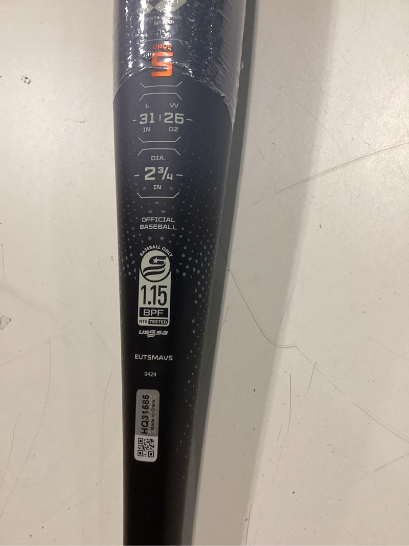 Condition photo showing Good Condition for Easton | 2025 | MAV1 Baseball Bat | USSSA | -5 / -8 / -10 Drop | 2 3/4' Barrel | 1 Pc. Alloy -10 27 Inch