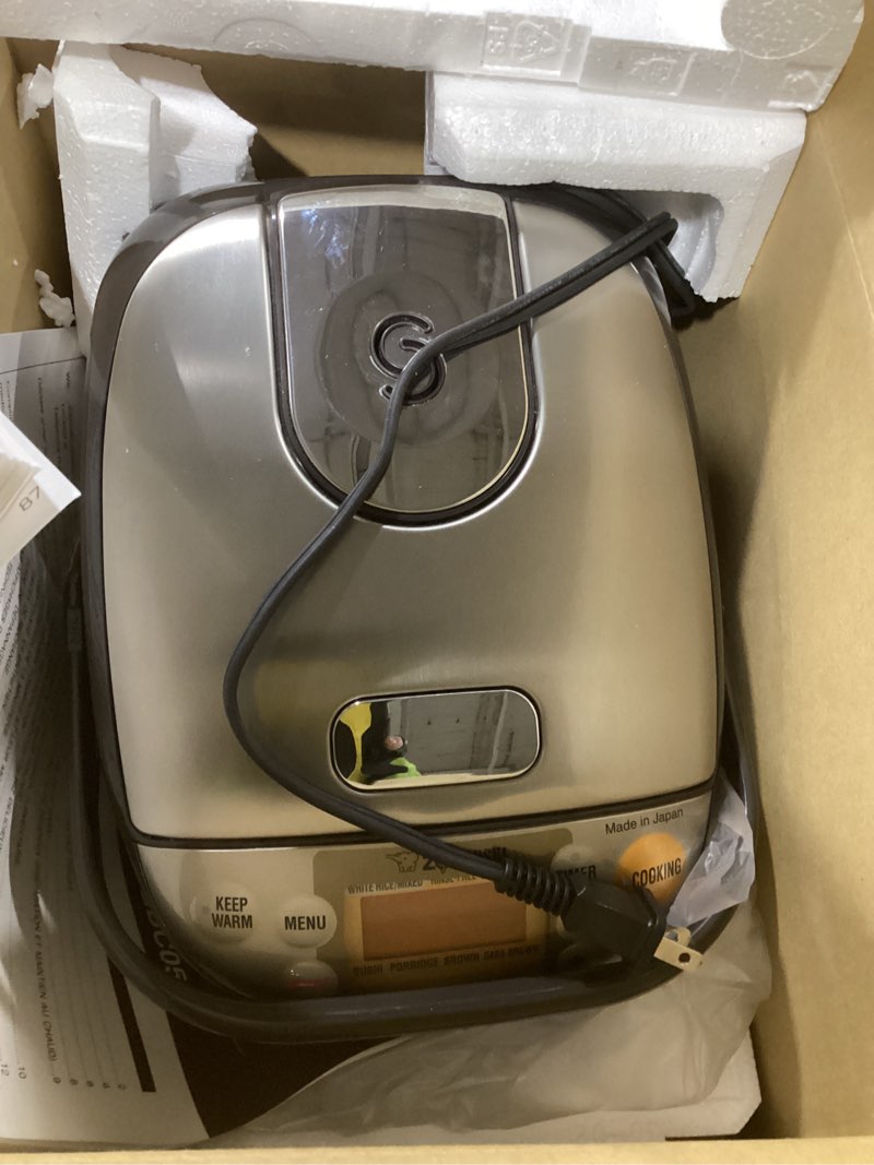 Condition photo showing Good Condition for zojirushi np-gbc05xt induction heating system rice cooker and warmer, 0.54 l, stainless dark brown stainless dark brown cooker and warmer