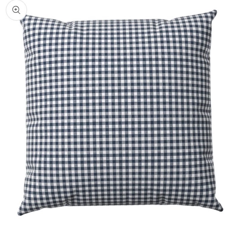 european linen gingham euro sham, euro, navy