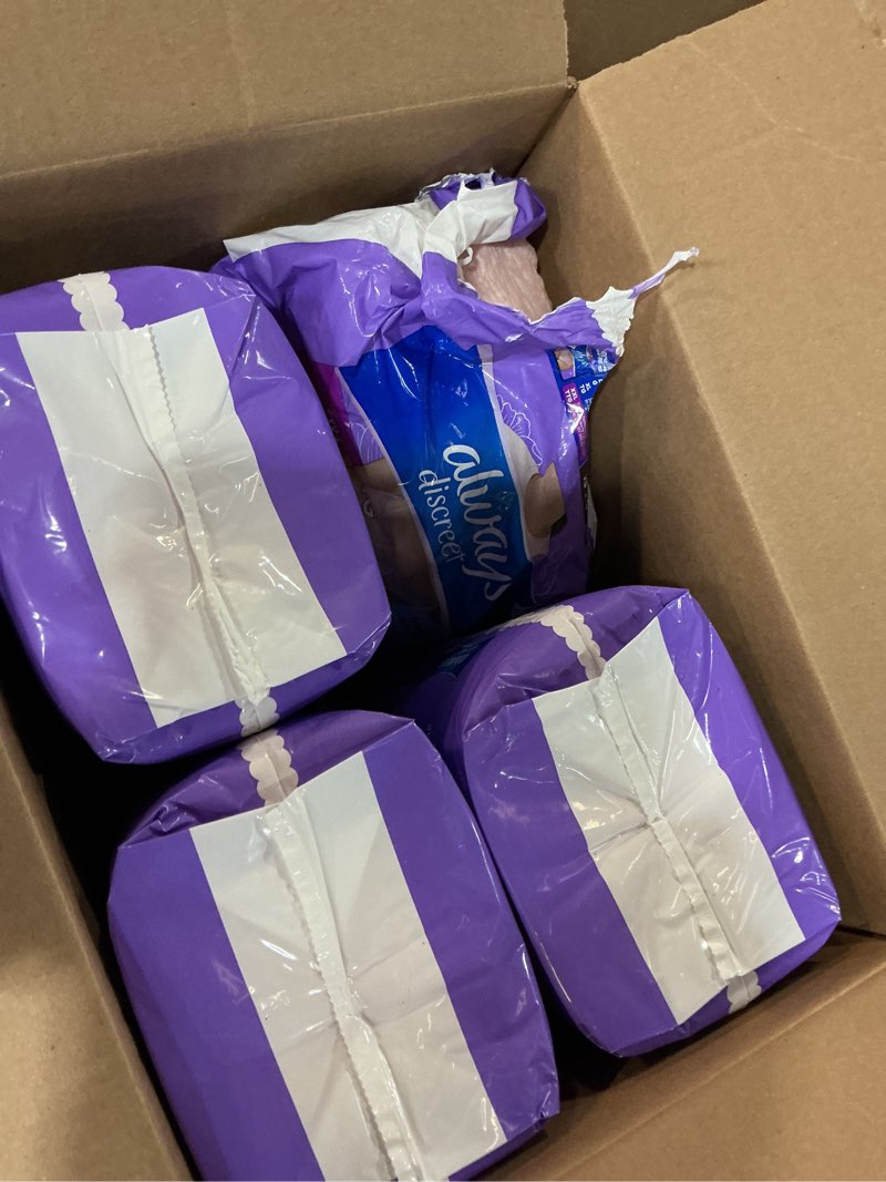 Condition photo showing Good Condition for ((Incomplete only 44 Count))Always Discreet Adult Incontinence Underwear for Women and Postpartum Underwear, XXL, Up to 100% Bladder Leak Protection, 52 Count (4 Packs of 13) 2X-Large 52