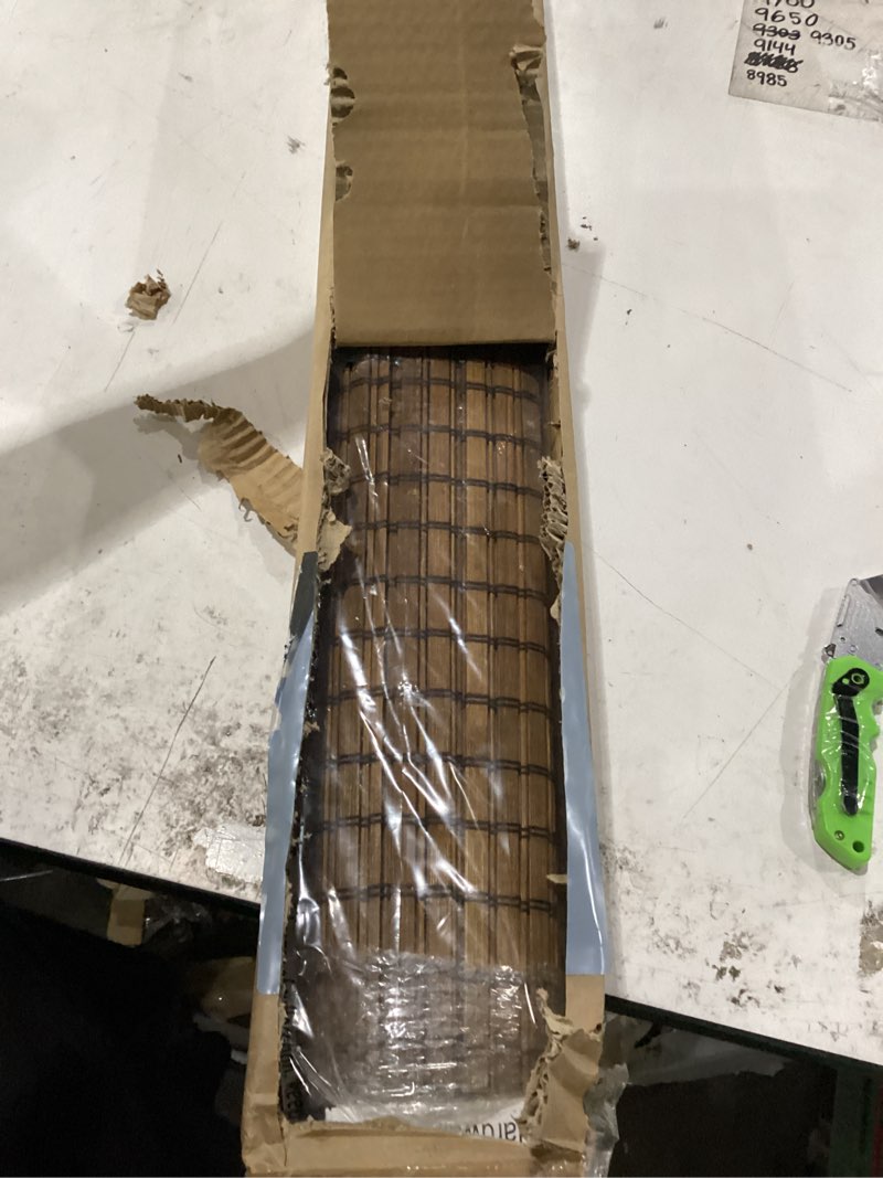 Condition photo showing New/Like New for lazblinds cordless blackout bamboo roman shades, 47x64, penang teak | room darkening blinds for interior windows, thermal insulated roll up bamboo blinds for home & patio blackout - penang teak 47" w x 64" h