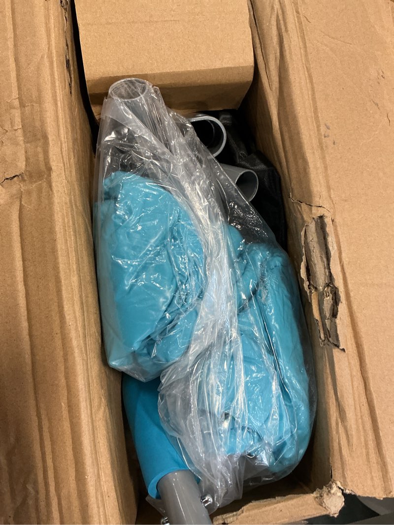 Condition photo showing As Is for SereneLife 36/40" Foldable Mini Trampoline - Compact Fitness Trampoline for Kids Adults, Exercise Rebounder with Foam Handle, Indoor/Garden Workout Equipment, Max Load 150/220 lbs 40" - Sky Blue