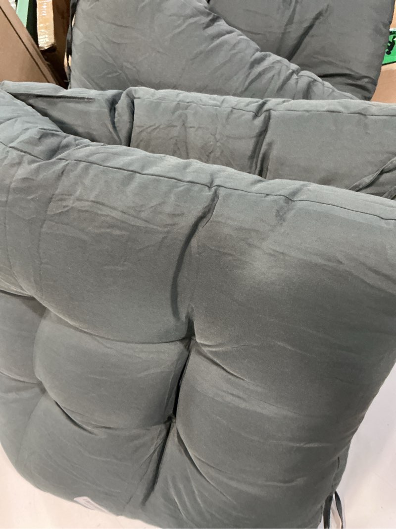 Condition photo showing Good Condition for outdoor indoor wicker chair cushion set of 2 waterproof non slip dark grey patio cushions for outdoor furniture thicken chair seat pad 41.7"*20.8"*3.9" dark grey 41.7"*20.8"
