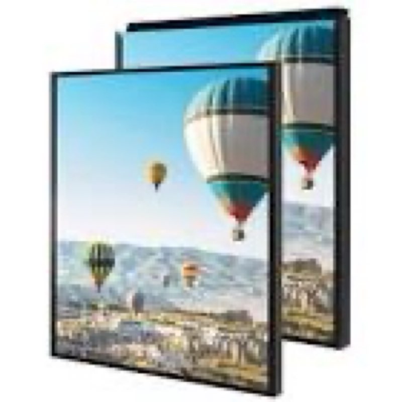 vhh 24x32 snap frames - set of 2, lightweigt black coated aluminum, plexiglass