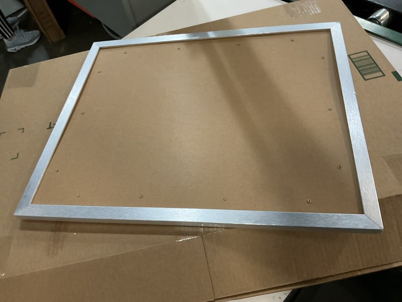 Condition photo showing Good Condition for americanflat 16x20 picture frame with polished plexiglass - use as 11x14 frame with mat or display 16x20 photo without mat - hudson collection - wide picture frames for wall display - grey wood grey wood 16x20
