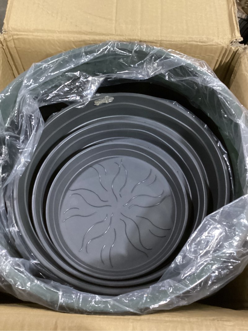 QCQHDU 24,21,11 inch Large Planters with Drainage Hole & Saucer, Set of 3 Plant Pots Tall Planter fo