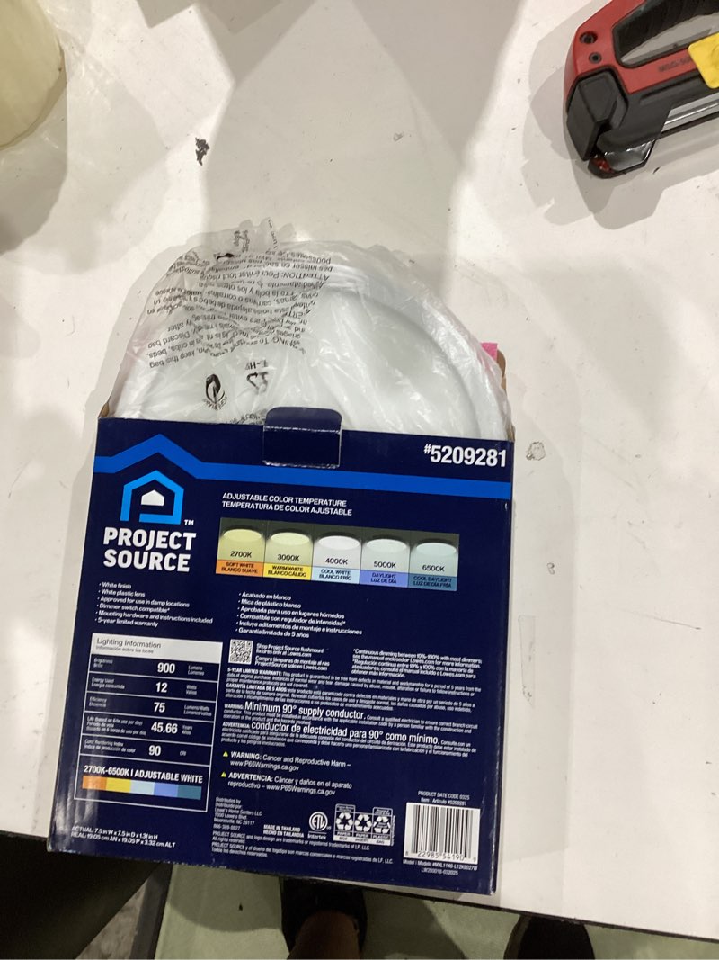 Condition photo showing Good Condition for project source 1-light matte white led flush mount light