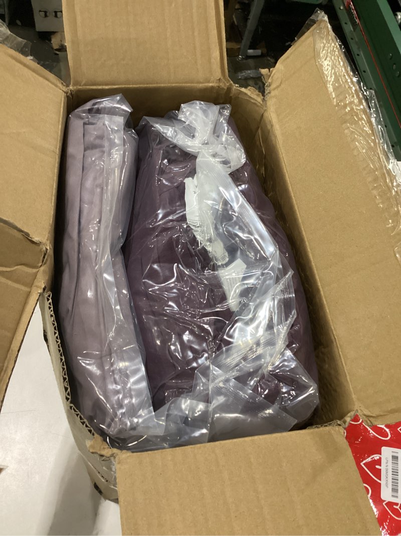 Condition photo showing New/Like New for Monbix Queen Comforter Set - 7 Pieces Cationic Dyeing Italian Plum Bed in a Bag Queen Bedding Sets with Comforter, Sheets, Pillowcases & Shams, Reversible Bedding Comforters Sets Italian Plum 7Piece-Queen(90”X90'')